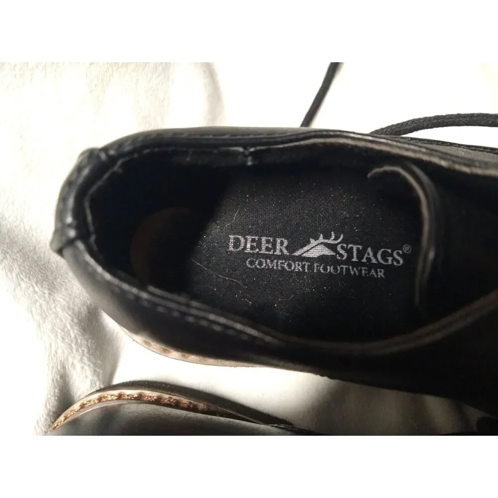 Deer Stags Toddler Little Boy Size 10M Black Lace Up Oxfords